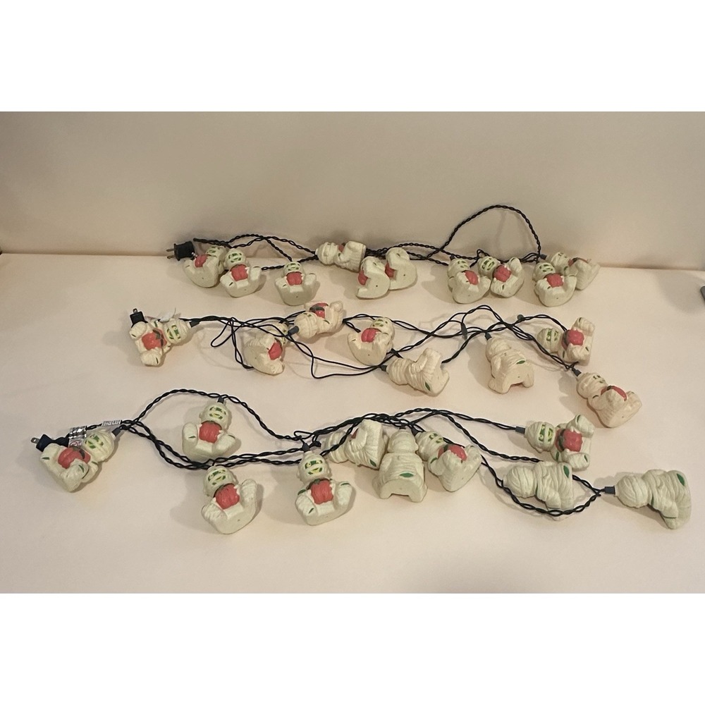 Vintage Mummy String Lights Lot Of 3 (lights Don't Work )